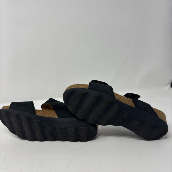 Dansko Shoes Women's 36 (5.5-6) Black Leather Maddy Slip On Sandals‎ Adjustable - Picture 7 of 9